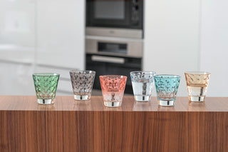 verre à eau - verre bas - Optic couleur assorti - 215ml - lot 6 -Leonardo