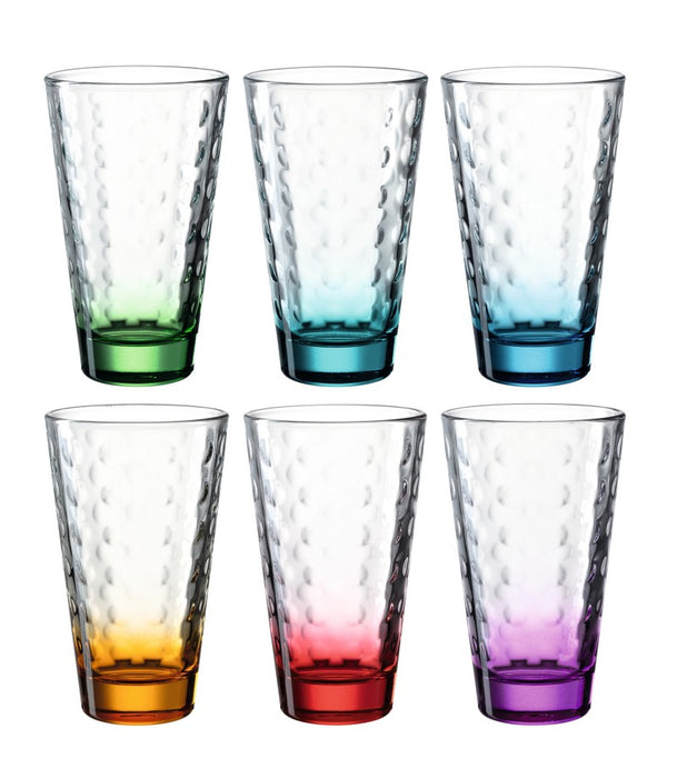 verre à jus de fruit - verre à eau - verre apéritif- verre haut - 30cl - Optic fond couleur assorti - Leonardo