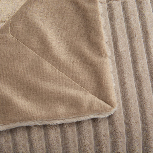 Plaid sultan tout doux - 130x170 cm - polyester - couleur taupe - cades design - Amadeus