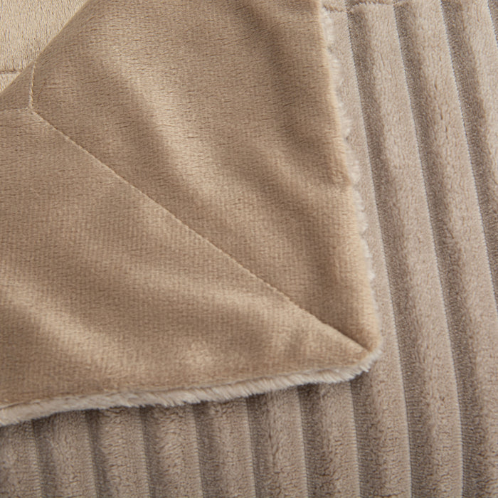 Plaid sultan tout doux - 130x170 cm - polyester - couleur taupe - cades design - Amadeus