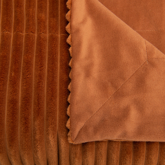 plaid sultan - couleur écureuil - 130x 170 cm - matière douce velours -cades