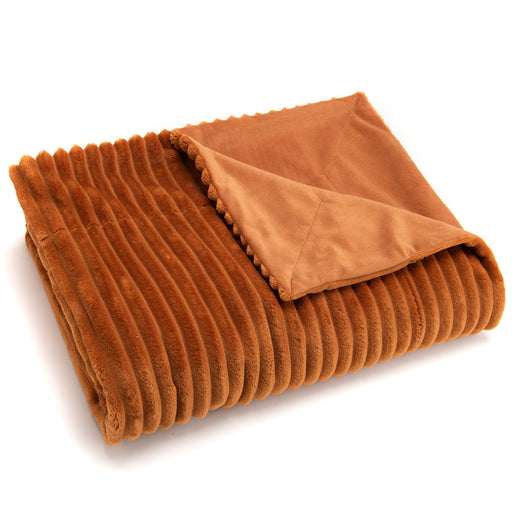 plaid sultan - couleur écureuil - 130x 170 cm - matière douce velours -cades