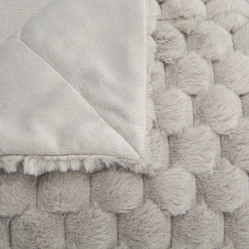 plaid diana - couleur gris clair- 130 x 170 cm - matière douce velours - cades