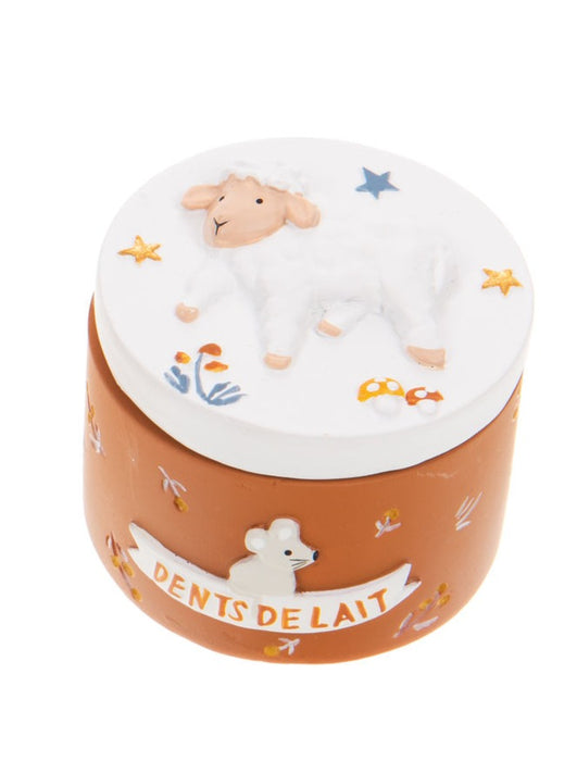 boite à dents de lait souris - mouton - caramel - résine - cades -amadeus