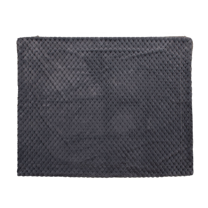 plaid diana - couleur gris anthracite - 130 x 170 cm - matière douce velours - cades