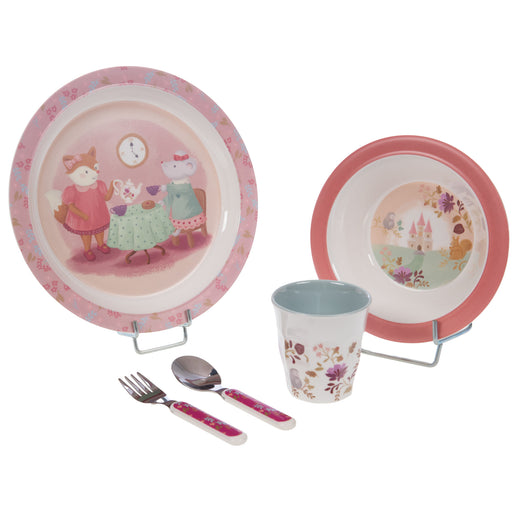 coffret vaisselle 5 pièces enfant - mélamine - Champêtre - Zoé - Cades design - amadeus les petits