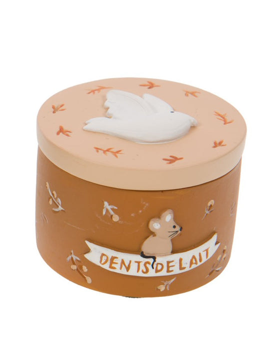 boite à dents de lait souris - oiseau - caramel - résine - cades -amadeus