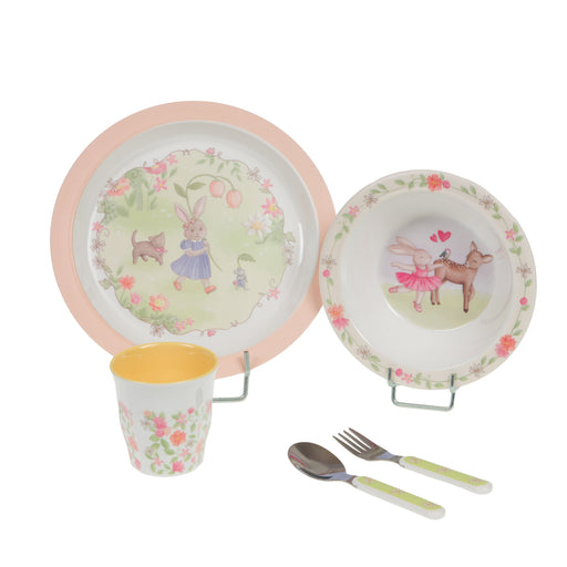 coffret vaisselle 5 pièces enfant - mélamine - Ombeline la ballerine - Cades design - amadeus les petits