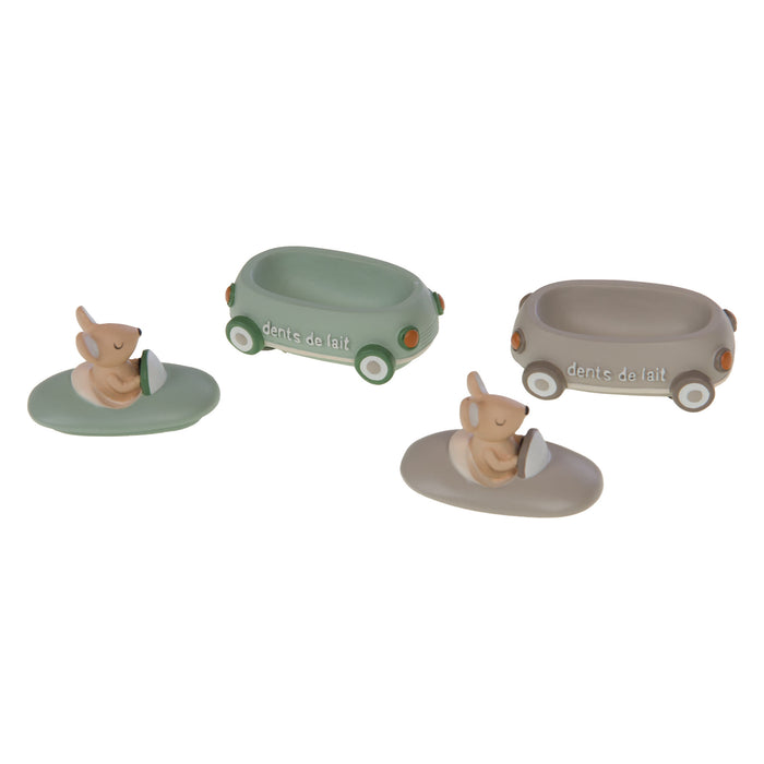 boite a dents de lait voiture gaston - verte ou taupe - résine - amadeus les petits