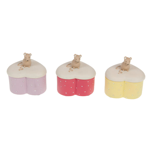 boite à dents de lait - forme cœur - mauve ou rose ou jaune - résine - cades - amadeus les petits