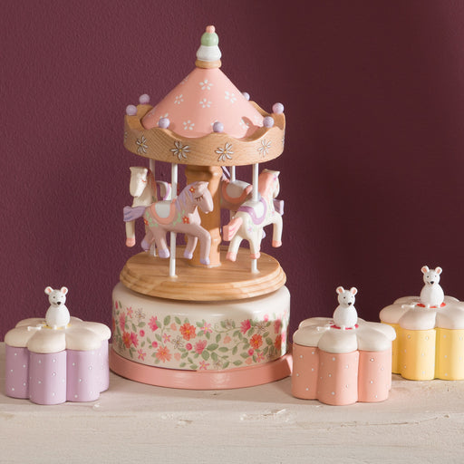 boite à musique enfant - carrousel - ballerine - pastel multicolore - bois mdf - cades design - amadeus enfant