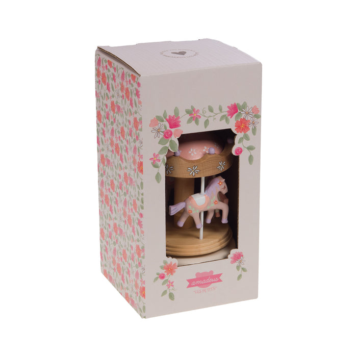 boite à musique enfant - carrousel - ballerine - pastel multicolore - bois mdf - cades design - amadeus enfant