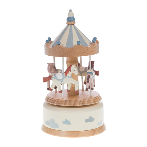 boite à musique enfant - carrousel - nuage - blanc bleu pastel bois clair - bois mdf - cades design - amadeus les petits