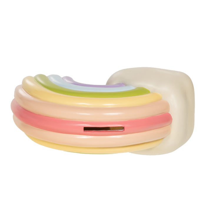tirelire enfant arc en ciel - couleur assortie pastel - polyrésine - cades design - amadeus les petits