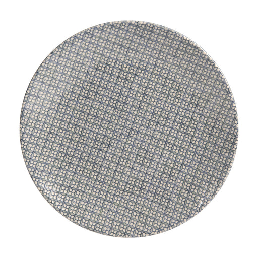 assiette plate  japan - grès - bleu - 27 cm - lot de 6  - Table passion