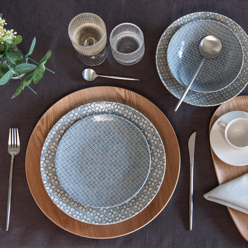 assiette japan - grès - bleu - Table passion