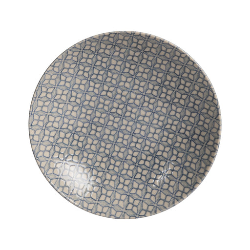 assiette creuse japan - grès - bleu - 22 cm - lot de 6  - Table passion