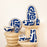 saladier LULLI 26 cm - grès - fond blanc et motif bleu foncé - table passion