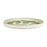 plat rond LULLI 28 cm - grès - fond blanc et motif vert - table passion