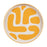 plat rond LULLI 28 cm - grès - fond blanc et motif jaune - table passion