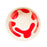 Saladier LULLI 23 cm - grès - fond blanc et motif rouge - table passion