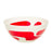 Saladier LULLI 23 cm - grès - fond blanc et motif rouge - table passion