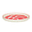 plat rond LULLI 28 cm - grès - fond blanc et motif rouge - table passion