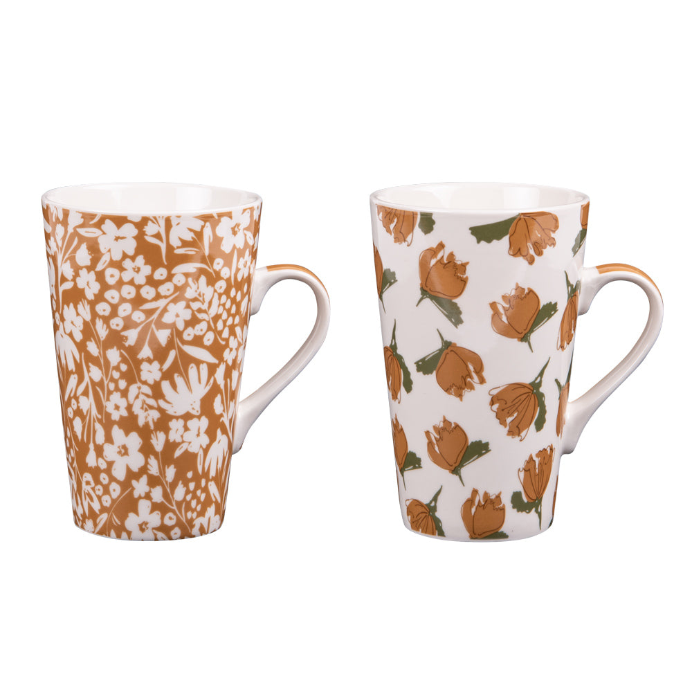 mugs XL porcelaine - motif nature - 46 cl - coffret cadeau 2 mugs - Table Passion