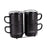 Tour de 4 mugs empilables porcelaine 39 cl - mug noir - inscription texte CAFE - tour métal noire - Table Passion