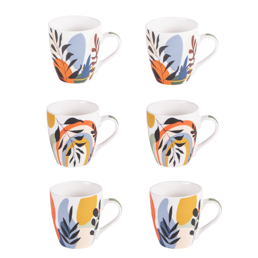 tasses porcelaine Japura - motif abstrait coloré - 23 cl - coffret cadeau 6 tasses - Table Passion