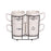 Tour de 4 mugs empilables porcelaine 39 cl - mug fond blanc cassé avec motif noir - tour métal noire - Table Passion