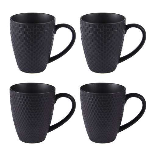 mugs porcelaine snow - noir mat - 35 cl - coffret cadeau 4 mugs - Table Passion