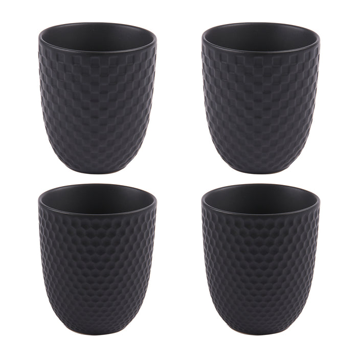 tasses porcelaine snow - noir mat - 20 cl - coffret cadeau 4 gobelets - Table Passion