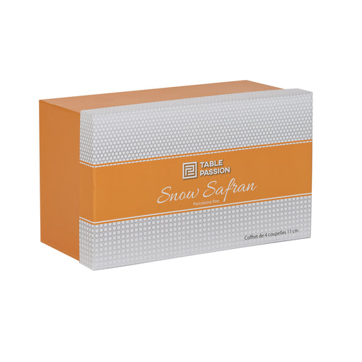 bol coupelle porcelaine snow - jaune safran mat - 11 cml - coffret cadeau 4 bols - Table Passion