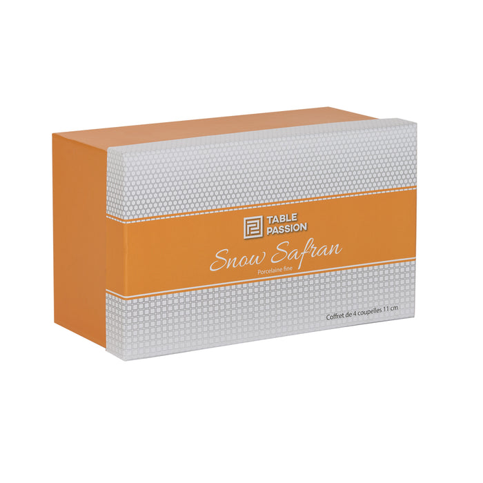 bol coupelle porcelaine snow - jaune safran mat - 11 cml - coffret cadeau 4 bols - Table Passion