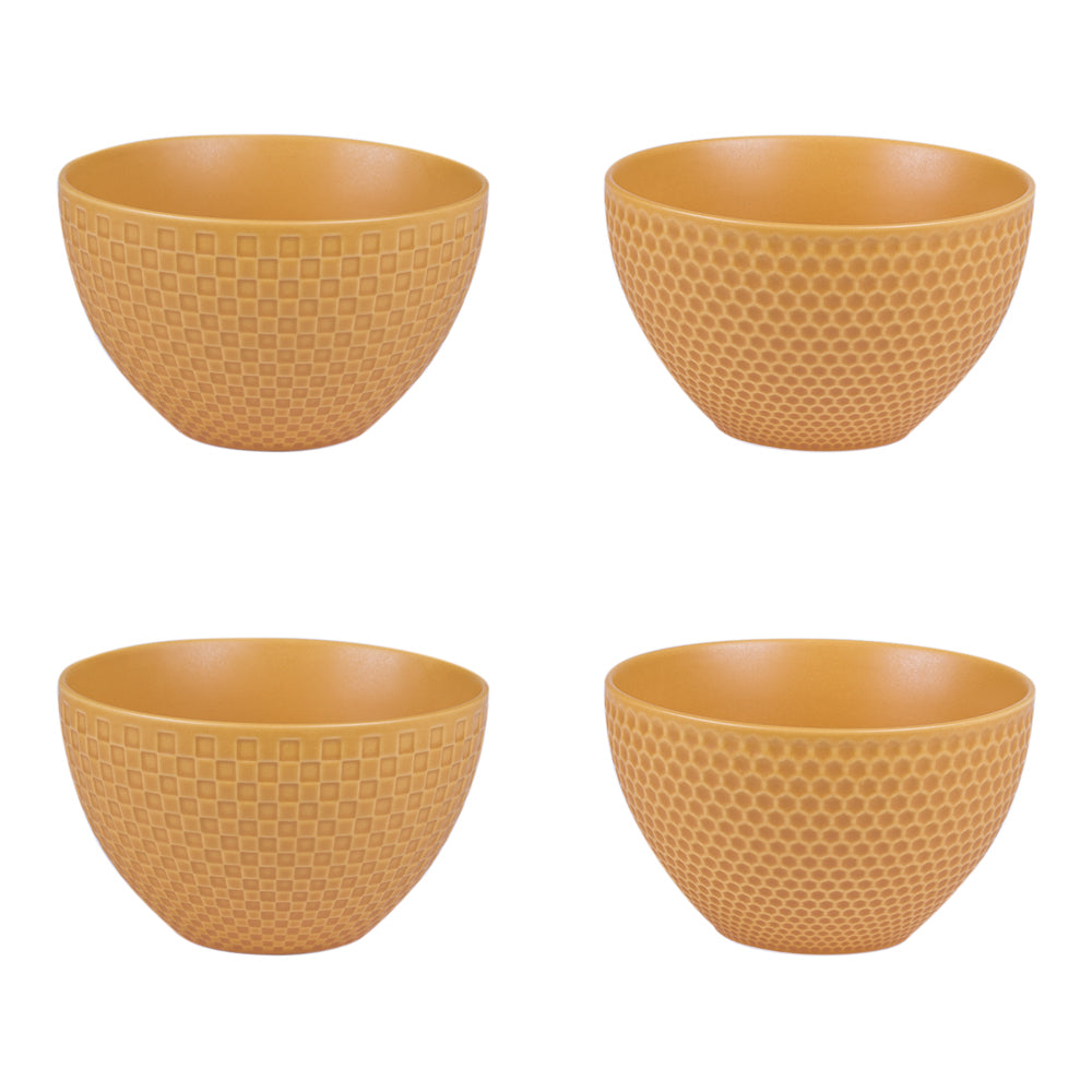 bol coupelle porcelaine snow - jaune safran mat - 11 cml - coffret cadeau 4 bols - Table Passion