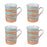 mug thé infusion - motif rayures multicolores - contenance 37 cl - coffret 4 mugs - Table Passion