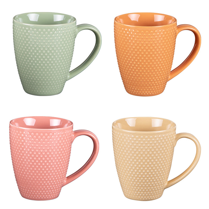 mugs porcelaine sunrise - couleurs pastel assorties - 35 cl - coffret cadeau 4 mugs - Table Passion
