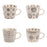 mug nelson - coffret cadeau de 4 mugs - grès - 30 cl - diamètre 12.5 cm hauteur 8 cm -  décor relief multicolore  - TABLE PASSION
