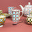 mug à thé  séville - coffret cadeau de 4 tasses - grès artisanal - 30 cl - diamètre 8,5 cm hauteur 10 cm -  décor relief multicolore  - TABLE PASSION
