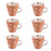 tasse à café  aliya - coffret cadeau de 6 tasses - grès artisanal - 17 cl - diamètre 8 cm hauteur 7.5cm -  décor relief orange et blanc - TABLE PASSION