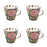 tasse café cottage - coffret cadeau de 6 tasses - grès - 17 cl - diamètre 8 cm hauteur 7,5 cm -  décor relief fleurs rouges et blanches  - TABLE PASSION