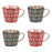 mug en grès - collection sullivan - 36 cl - peint à la main - fond rouge ou fond vert - coffret cadeau de 4 mugs -Table passion