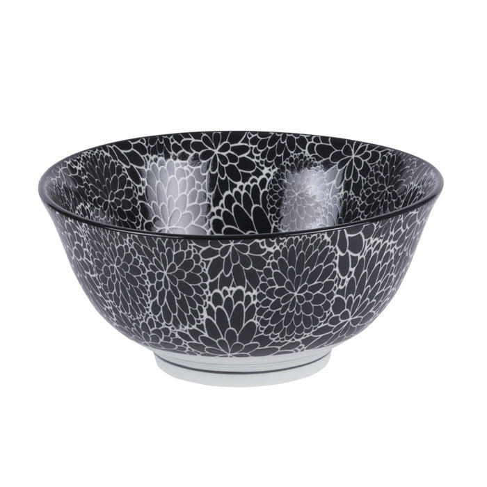 coupelle en porcelaine - 11 cm - dessert - bol à thé - nagoya - motif floral - noir et blanc - Table Passion