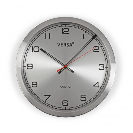 horloge ronde inox 25 cm - metal - mécanisme silencieux - VERSA HOME