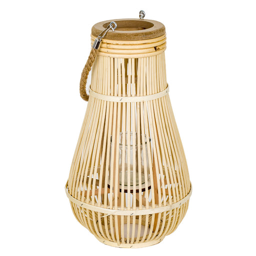 Lanterne jonc - couleur naturel clair - diamètre 24 cm x hauteur 40 cm 