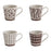 tasse à café 18 cl - grès - collection fidji - 4 motifs assortis terra  écru - coffret cadeau 4 tasses - Table Passion