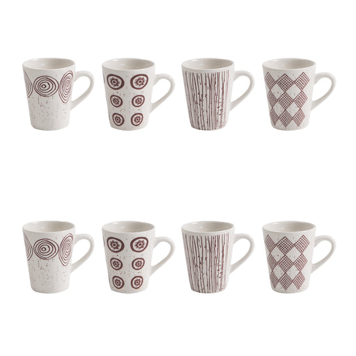 tasses café palawan terra - motif géométriques - contenance 9 cl - coffret 8 tasses - Table Passion