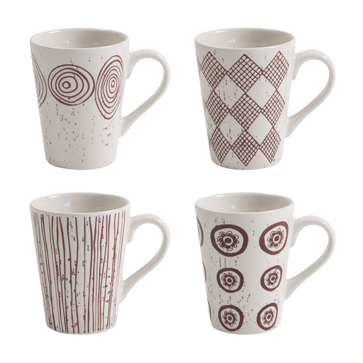 tasses café palawan terra - motif géométriques - 14 cl - coffret 4 tasses - Table Passion