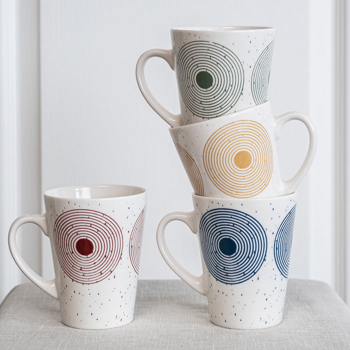 mugs rio - motif géométrique assorti - 28 cl - coffret 4 mugs - Table Passion